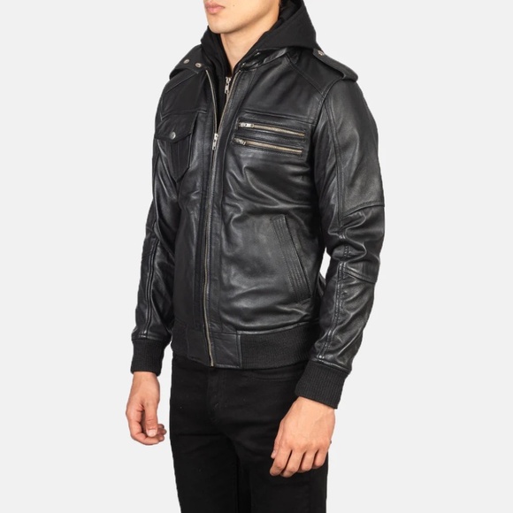 Men's Hooded Leather Jacket | The Jacket Maker | Bravado | XXL - Picture 2 of 12